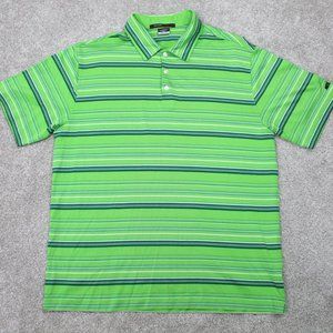 Nike Tiger Woods Polo Shirt Mens Large Green Dri-Fit‎ Golf Short Sleeve Pullover